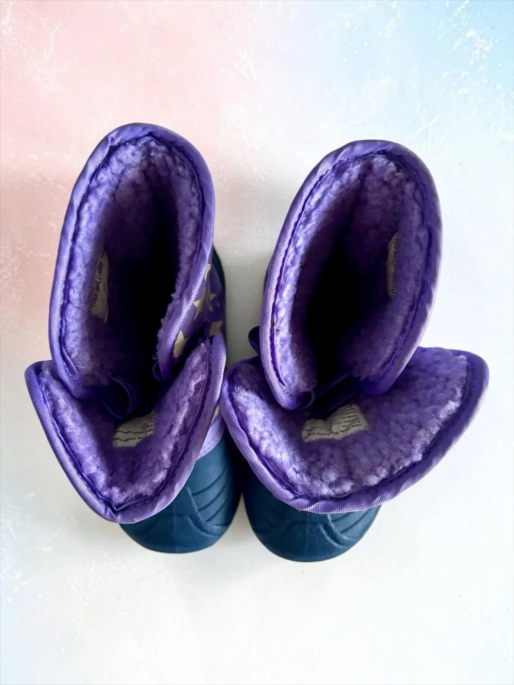 Cat & Jack Purple & Navy Thermolite Star Winter Boots Toddler Girls Size 11